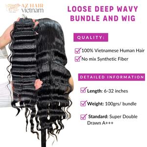 Extensiones de Cabello Humano Súper Doblemente Tejidas con Encaje HD a Juego, Cabello Vietnamita 100% Natural de Alta Calidad, Ondulado Profundo Suelto - Product Image 5