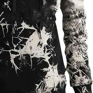 เสื้อฮู้ดดี้ผู้ชายระบายอากาศได้ดี ลายมัดย้อม สกรีนโลโก้ได้ ผ้าฝ้าย 100% หนานุ่ม กันน้ำ สำหรับฤดูใบไม้ร่วงและฤดูหนาว - Product Image 5