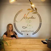 Letrero Metálico LED Personalizado con Logotipo de Empresa y Dirección de Coche, Letras Cortadas con Láser, Montaje en Pared, Impermeable IP65