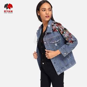 Ryan Pro Gear <b>Customized</b> <b>Denim</b> <b>Jacket</b> For Women Breathable and Comfortable Fabric with <b>Customized</b> Logo OEM Design - Product Image 3