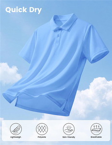 Polo T-shirt personnalisé pour enfants, logo sur mesure, golf, tennis, 100% polyester, séchage rapide, uniforme scolaire pour garçons - Product Image 4