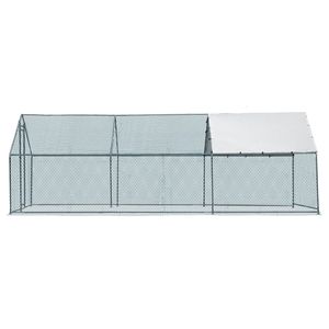Grand enclos métallique 20 x 10 pieds pour poulets, volailles, lapins, chats, chiens, avec couverture imperméable pour poulailler et abri de ferme - Product Image 2