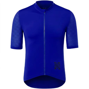 Camiseta de ciclismo azul con cremallera, camiseta de manga corta para bicicleta, ropa para carreras de escalada - Product Image 1