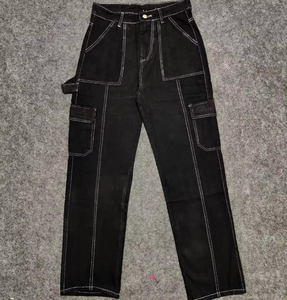 Jean en denim pour homme, coupe droite, décontracté, tricoté, délavage moyen, coupe ajustée, séchage rapide, respirant, idéal pour l'été - Product Image 3