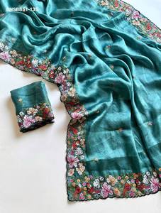 Diseño moderno, aspecto elegante, excelente calidad, Alexa Crush con bordado floral, fabricante de sarees y blusas de Surat. - Product Image 2