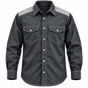 Camisa FR para Hombre a Precio de Fábrica, Ropa de Trabajo Resistente al Fuego, Camisa de Trabajo Industrial FR Personalizada al por Mayor con Botones - Product Image 1