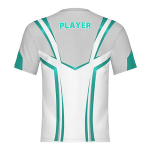 Maillot de football personnalisé pour homme, sublimation, blanc et vert, imprimé géométrique, anti-transpiration, manches courtes, coupe classique - Product Image 5