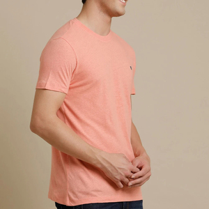 เสื้อยืดผู้ชายทรงปกติ ผ้าฝ้าย 100% สีเหลือง คอกลม แขนสั้น ผ้าเจอร์ซีย์เรียบ พิมพ์โลโก้ สตรีทแวร์ กันยับ - Product Image 4