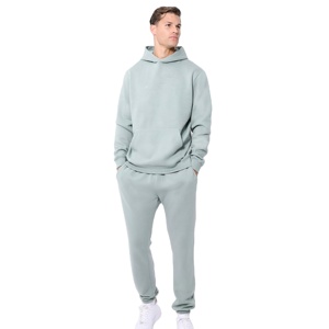 Ensemble de survêtement sportif ITTEHAD pour homme, en molleton, avec capuche et cordon de serrage, 100 % coton respirant, vente en gros - Product Image 1