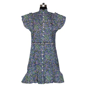 Tunique Kurti en coton imprimée à la main / Vêtements ethniques / Vêtements d'Inde et du Pakistan / Tunique ethnique respirante - Product Image 4
