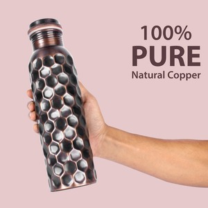 Heavy Gauge Pure <b>Copper</b> <b>Bottle</b> 34 OZ Leak Proof Handmade Water Storage <b>Bottle</b> for Ayurvedic <b>Drinking</b> Health Benefits - Product Image 4