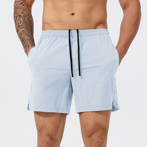 Top Quality Men Quick Dry Breathable Sports Shorts Elastic Waist Knitted Solid Pattern Nylon Shorts for Men's - Product Image 1