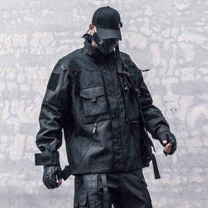 Men's Tactical <b>Techwear</b> <b>Jacket</b> Waterproof Windproof Cyberpunk Streetwear Cargo Multi-pocket Functional Hooded Windbreaker Coat - Product Image 5