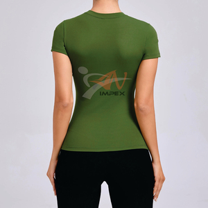 Solid Color T-shirt Quick-drying Tight Yoga Wear Short-sleeved Fitness <b>Top</b> Outdoor Running Sports Clothes Women - Product Image 4