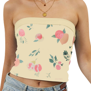 High Quality 1Piece Summer Crop Tube <b>Top</b> Best Wholesale Fashion Stretch Beaded Denim <b>Tops</b> Casual Print Style women's shirt - Product Image 1