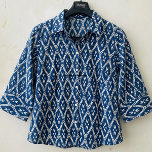 Hand Block Printed Shirt Stylish Shirts for Women Indian Hand Block Printed Soft Cotton Fabric Shirt on Sale at Best Price - Product Image 5