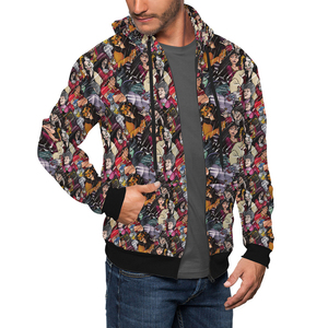 Sweat à capuche zippé pour homme à manches longues, personnalisable, style streetwear, avec impression par sublimation sur tissu polaire confortable - Product Image 2