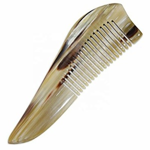 Nuevo diseño 4 ''peine de cuerno de bigote peine de cuerno de buey tallado ecológico gran oferta estilo Animal - Product Image 3