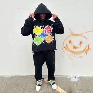 Ensemble survêtement unisexe en molleton de coton, sweat à capuche oversize imprimé sur mesure, style streetwear, décontracté pour l'hiver, avec logo OEM - Product Image 3