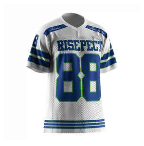 Camiseta de Fútbol Americano Risepect para Hombre, Blanca y Azul, de Malla Transpirable, Cuello en V, Manga Corta, Número de Equipo 88, Impresión Sublimada - Product Image 3