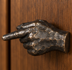 Poignée de porte en forme de main, finition bronze antique, poignée de meuble figurative, quincaillerie de mobilier distinctif, intérieur de luxe - Product Image 3