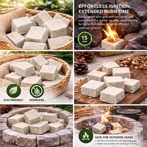 Cubes de démarrage de feu en coque de noix de coco KL Export – Allume-feu portable de haute qualité pour barbecue, camping, cuisine extérieure et grillades - Product Image 2