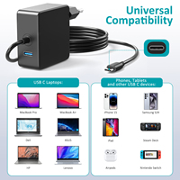 Cargador de Laptop USB-C de 90W Compatible con Lenovo ThinkPad, HP, Dell, Asus Chromebook, Acer, Samsung, MacBook con Puerto USB-A de 5V 2A