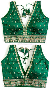 Chemisier moderne a zari, travail de fil et travail manuel prêt à chemisier a froent motif ouvert et beau noeud été - Product Image 2