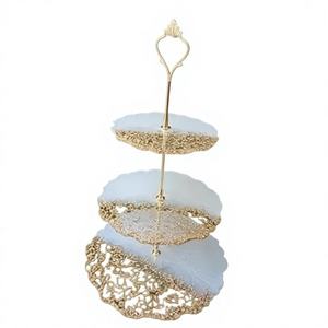 Support à gâteau moderne en résine écologique fait main, compatible lave-vaisselle, pour gâteaux d'anniversaire, cupcakes, décorations de table de mariage - Product Image 1