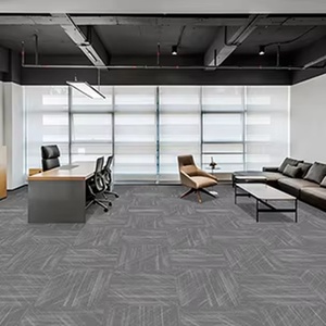 Modern Non-Slip Loop Pile Puzzle Pattern Square PET Carpet Tiles 50x50 for Hotels & Living Rooms - Product Image 1