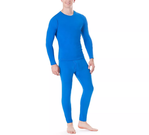 Ensemble de sous-vêtements thermiques pour homme, couleur violette, manches longues, compression, shapewear, tricot en coton et élasthanne, vêtements de sport - Product Image 3
