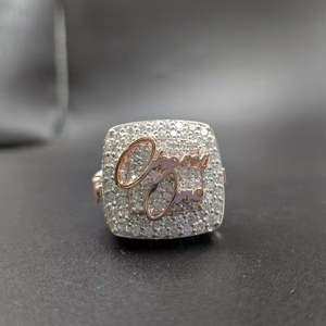 Moissanite Round Cut Diamond Script <b>Ring</b> For <b>Mens</b> 925 Sterling <b>Silver</b> Fine Hip Hop Party Jewelry Gift For Friends - Product Image 1