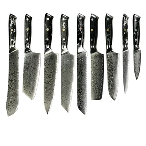 Professional Chef Kitchen <b>Knife</b> <b>Set</b> 9-Piece Stainless Steel Wood Handle Eco-Friendly Leather Bag Factory Direct Best Quality - Product Image 1