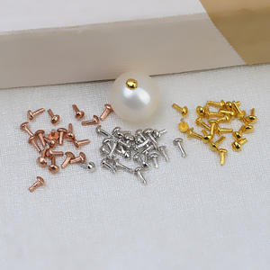 Accesorios de Joyería de Plata S925, Productos Semiterminados, Conector de Perlas con Orificio Pasante, 10 Piezas - Product Image 1