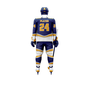 Ensemble de maillots et chaussettes de hockey sur glace personnalisés de haute qualité, sublimation frontale, respirant, 100% polyester, unisexe adulte, OEM SPORTS - Product Image 3
