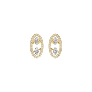 Clásicos Pendientes de Diamantes con Corte Marquesa Chapados en Oro de 18K, Joyería Geométrica para Mujer, Pendientes de Moda de Aleación para Boda - Product Image 1
