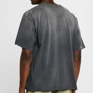 T-shirt délavé pour homme en gros, 100 % coton, tissu tricoté 150 GSM, coupe oversize, décontracté, imprimé multicolore, design unique - Product Image 3