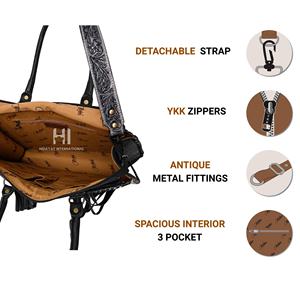 Bolso Tote de Cuero Vacuno Hecho a Mano para Mujer, con Pelo Natural, de Primera Calidad - Product Image 3