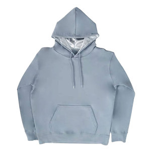 Sudadera con Capucha Azul Claro para Hombre, Corte Regular, Felpa de Algodón, Informal, Otoñal, con Bolsillos - Product Image 1