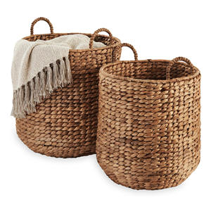 Panier de rangement pour linge en jacinthe d'eau avec poignées pour la décoration et l'organisation - Product Image 2