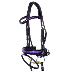 Juego de Riendas de brida de caballo de nylon con Smart Mono Crown Sparkle Bling Leather Rein para mayorista - Product Image 1