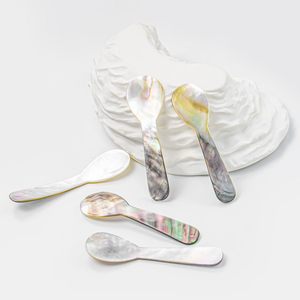 Cuchara de nácar de lujo para servir en restaurante, juego de cucharas de concha hechas a mano para chapado culinario de gama alta - Product Image 5