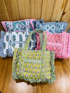 Mini sac fourre-tout réutilisable en coton matelassé brodé style bohème vintage, sac de courses écologique pour femme, usage quotidien - Product Image 5