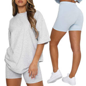 Ensemble t-shirt et short personnalisé avec logo, style streetwear décontracté pour femmes, vente en gros, fabriqué au Pakistan - Product Image 3