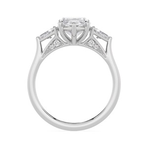 Anillo de compromiso de oro rosa de 10K para mujer con diamante marquesa cultivado en laboratorio de 2.97 quilates, corte redondo tipo ataúd, súper elegante y lujoso - Product Image 4