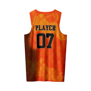 ชุดบาสเก็ตบอลชายแบบไร้แขน พิมพ์ลายแบบซับลิเมชั่น คอวี เอวยางยืด ผลิตจากโพลีเอสเตอร์ 100% ระบายเหงื่อได้ดี  ออกแบบได้ตามต้องการ - Product Image 3