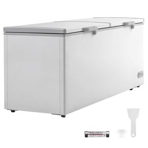 Congelatore orizzontale commerciale grande da 19,8 piedi cubi con doppio coperchio a chiusura e parte superiore separata - Product Image 1
