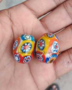 Perline in Vetro Millefiori Personalizzate a Tema Africano 16x mm in Motivi e Design Assortiti per Creazione di Gioielli e Rivendita - Product Image 4