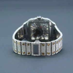Reloj de Lujo con Diamantes Moissanite, Correa de Plata, Cristal de Zafiro, Caja Cuadrada, Cierre Oculto, Movimiento Analógico de Cuarzo ETA, Unisex, 15 mm - Product Image 6