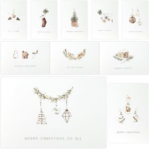Set di 20 Biglietti di Auguri Natalizi Moderni e Rustici, Splendidamente Disegnati per le Tue Festività - Product Image 1